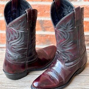 Laredo 4216 Black Cherry Cordovan Burgundy Leather Western Cowboy Boots Sz 7.5D